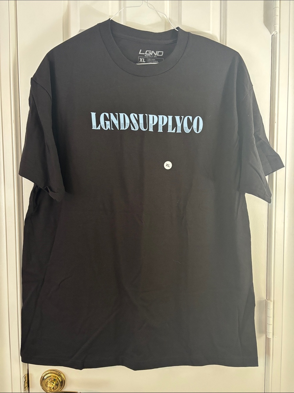 LGND Supply Co. Black Short-Sleeve Tee with Light Blue Logo